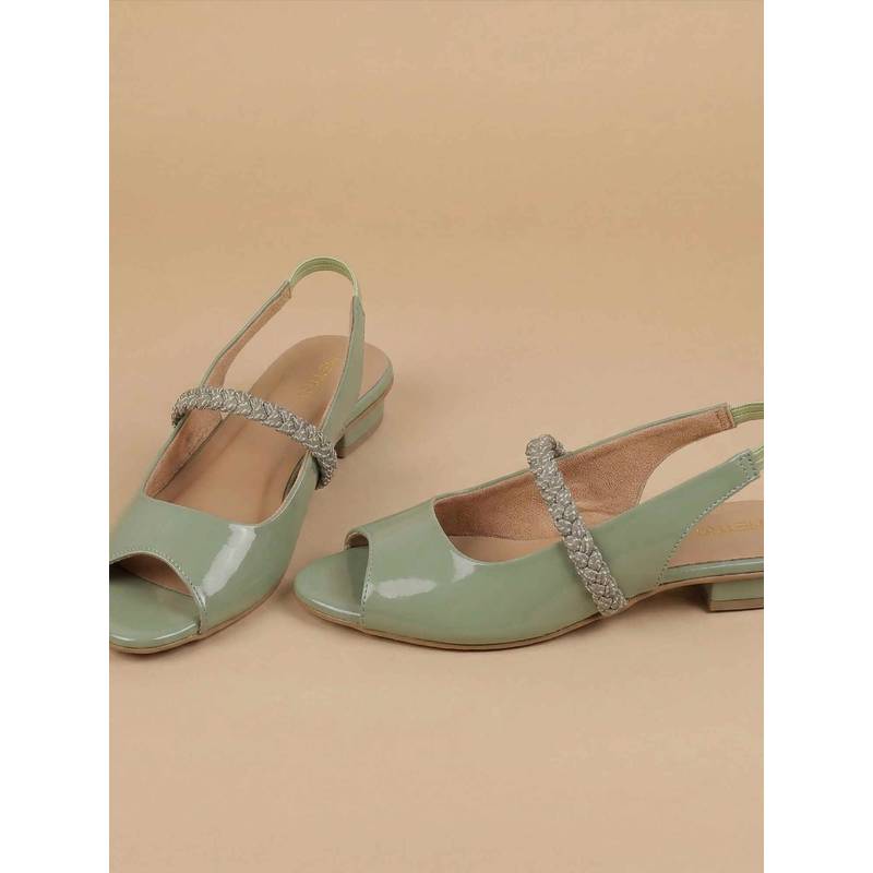 Metro Women Green Block Heels (EURO 36)