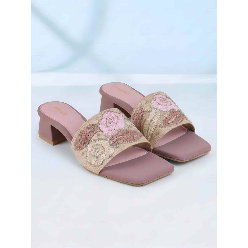 Mochi Women Pink Block Heels (EURO 36)
