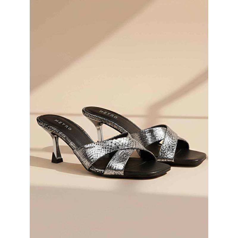 Metro Women Gun Metal Stilettos Heels (EURO 36)