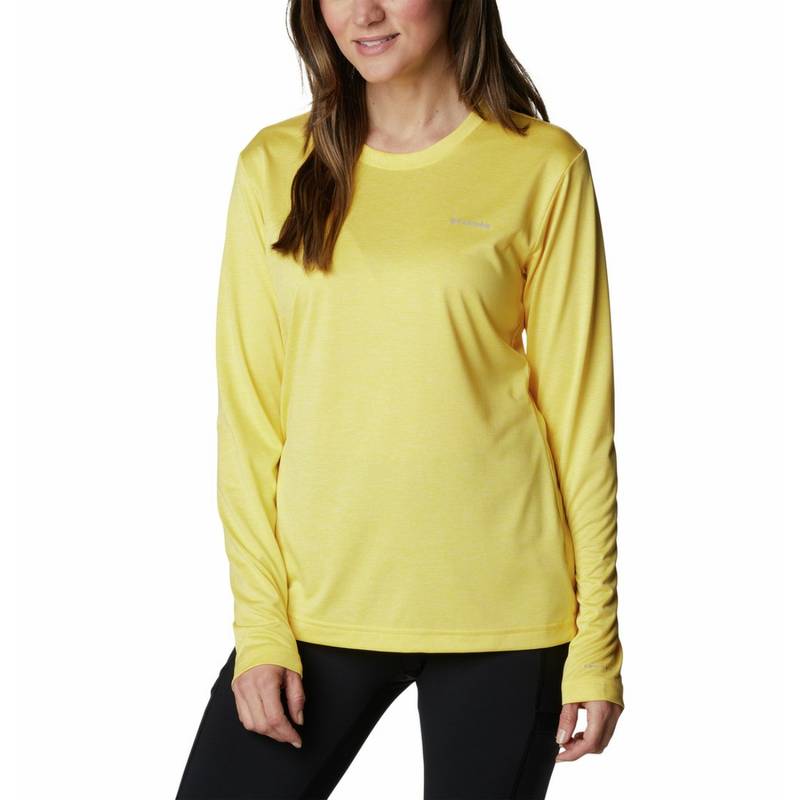 Columbia Womens Yellow Omni-Wick Columbia Hike Long Sleeve Tshirt (L)