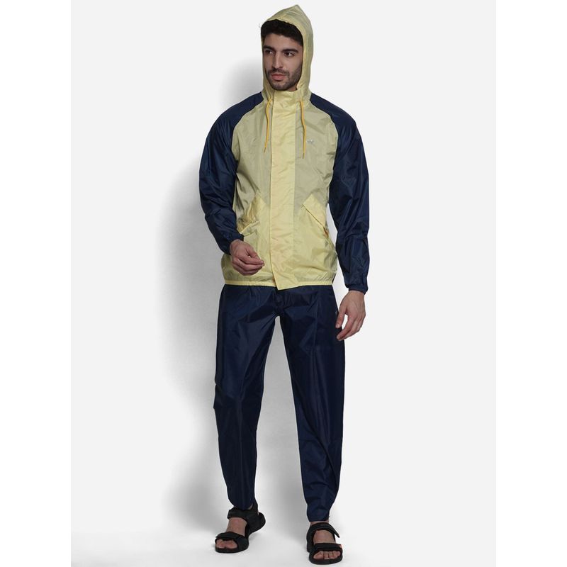 Wildcraft Men Yellow Colorblock Rain Jacket (L)
