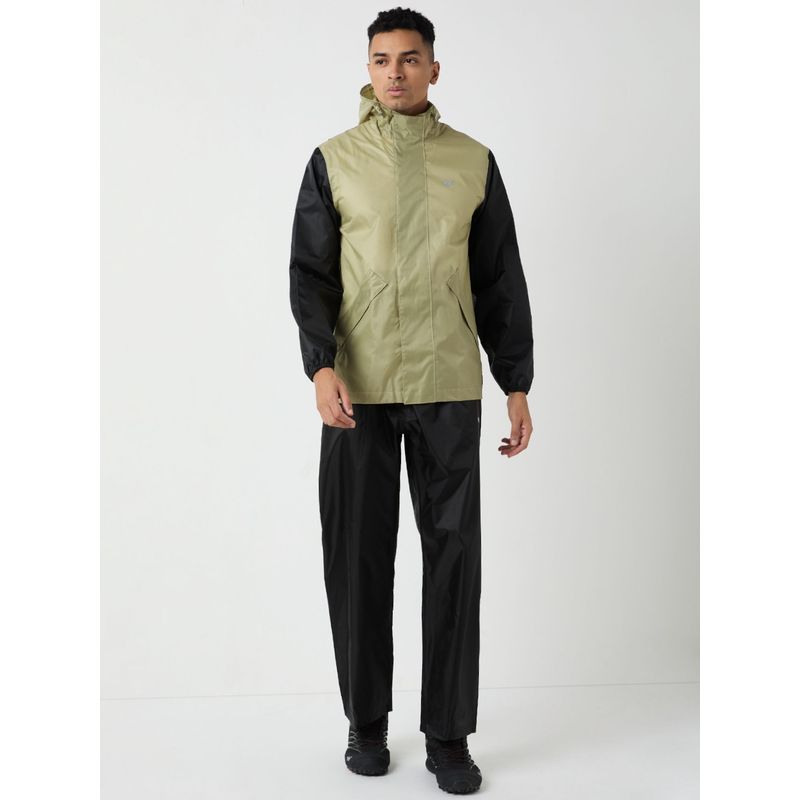 Wildcraft Men Green Colorblock Rain Jacket with Pant (Set of 2) (L)