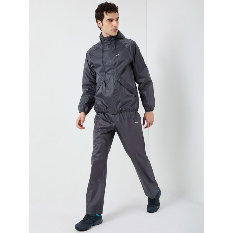 Wildcraft Men Grey Solid Rain Jacket with Pant (Set of 2) (XL)