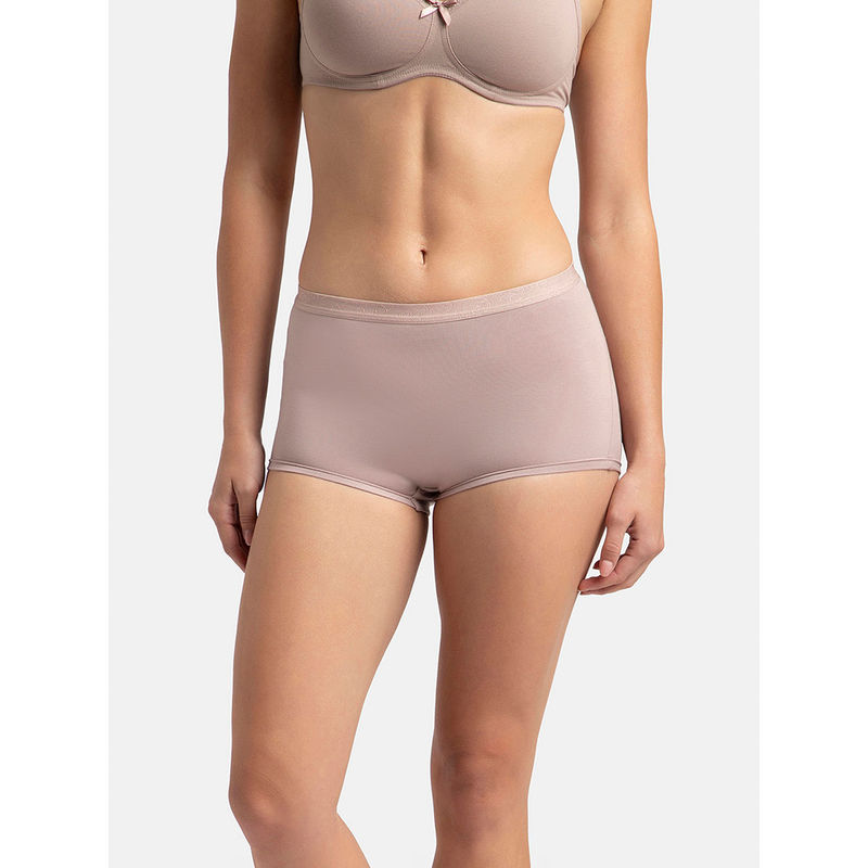 Jockey 1810 Women Full Coverage Micro Modal Elastane Boy Shorts - Mocha (M)