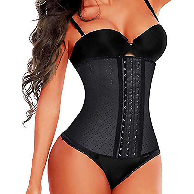 BRACHY Women Corset Shapewear High Waist Tummy Control Shapewear With Hook Belt Black (XL)