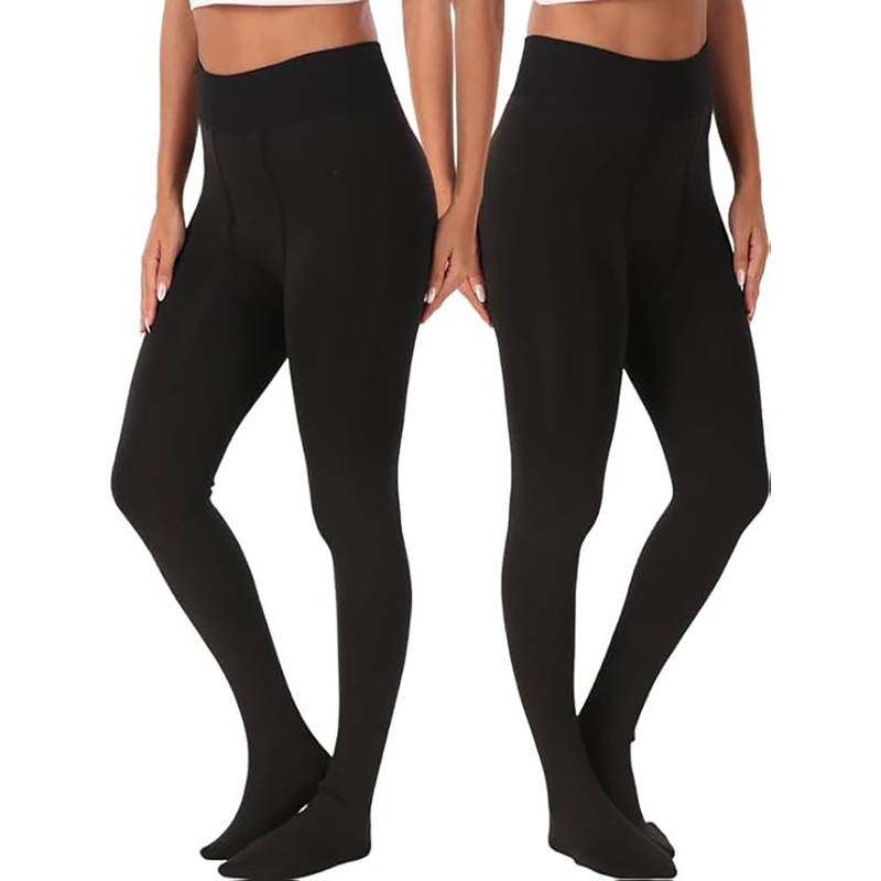 BRACHY Women Winter Warm Velvet Pantyhose Fleece Lined Thermal Black (Pack of 2) (2XL)