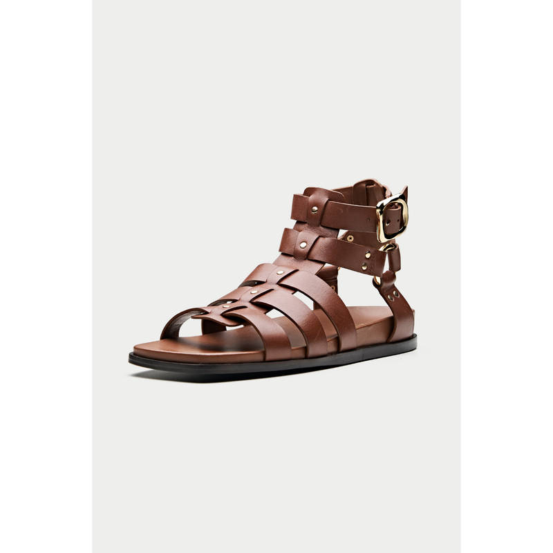 Oroh Women Orvieto Footbed Casual Flat Sandals Brown (EURO 36)
