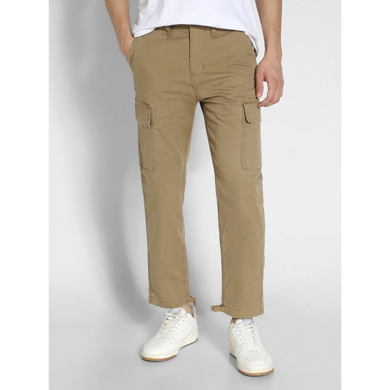 American Eagle Men Khaki Flex Slim Lived-In Cargo Pant (34)