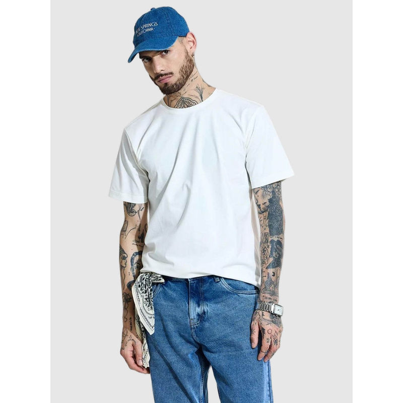 Snitch White Slim Fit T-Shirt (L)