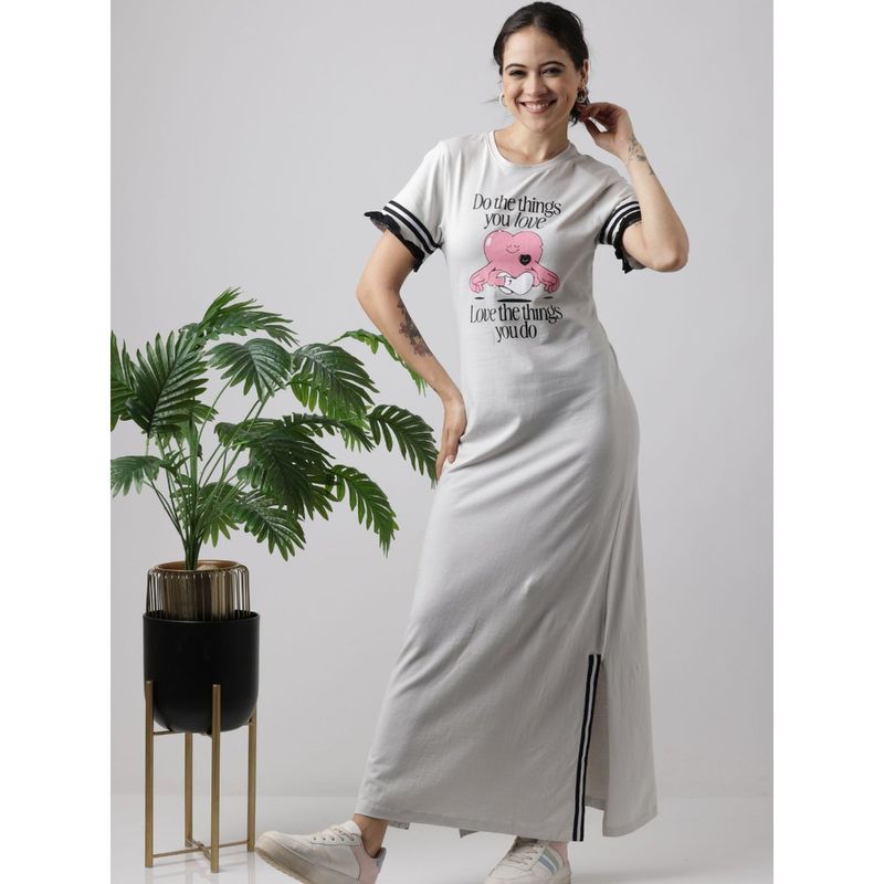 Slumber Jill Grey Snooze Style Comfort Nightdress (2XL)