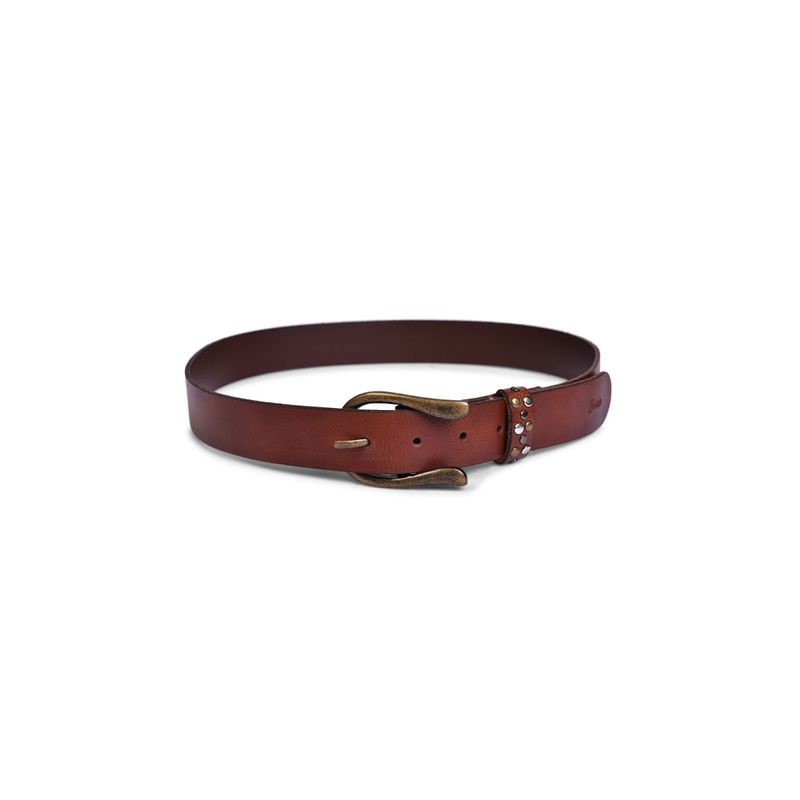 Belwaba Genuine Leather Chocolate Brown Mens Belt With Antique Brass Finished Buckle (32)