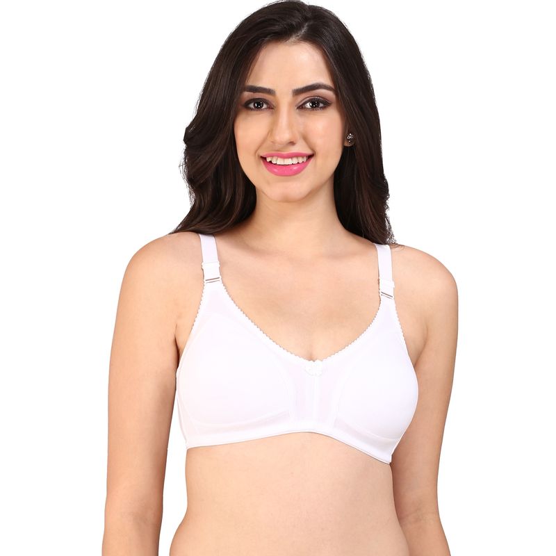 Bralux Tohfa White Non-Padded Non-Wired Cotton Bra (40D)