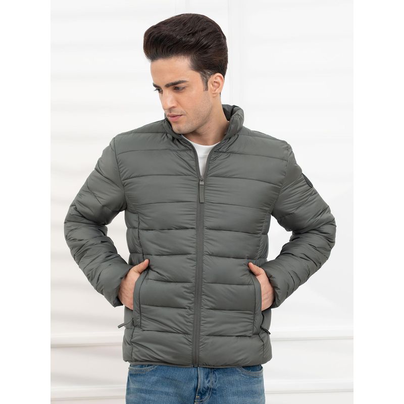 Red Tape Stone Olive Mens Heatseal Padded Jacket All-Season Winter Protection (L)