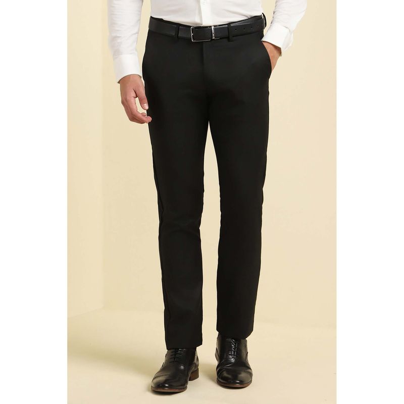 Allen Solly Men Black Slim Fit Formal Trouser (34)