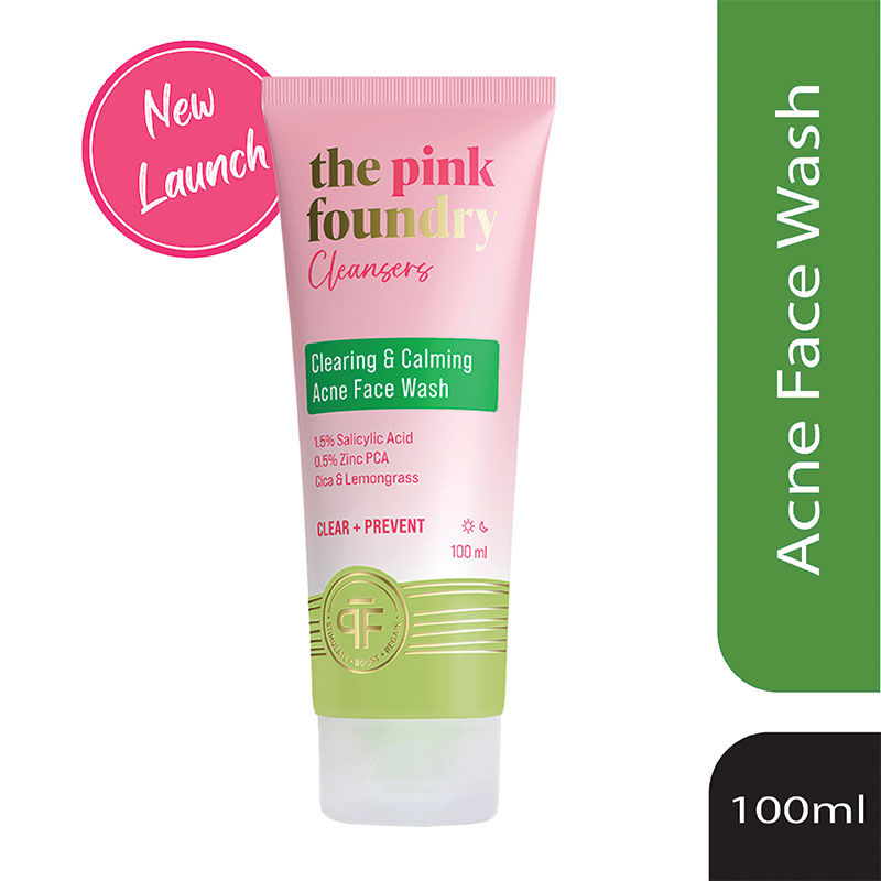 The Pink Foundry Salicylic Acid Acne Face Wash With Zinc & Cica - Treats Acne & Reduces Excess Oil