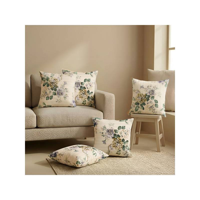 The Home Story Off White Cotton Cushion Covers (Pack of 5) (18x18)