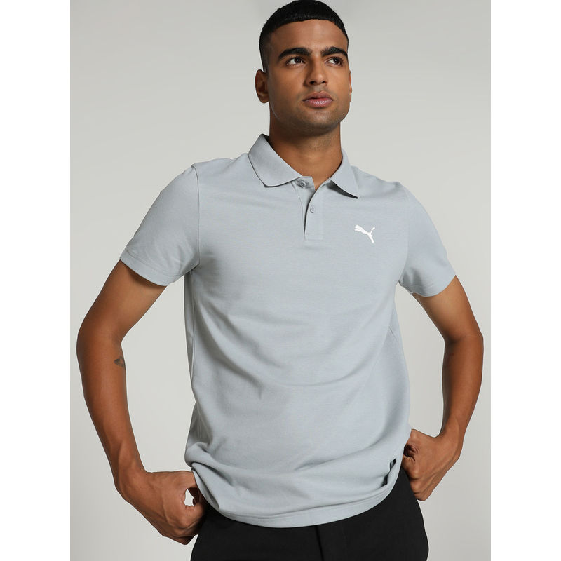 Puma Essentials Logo Mens Grey Polo T-Shirt (XL)
