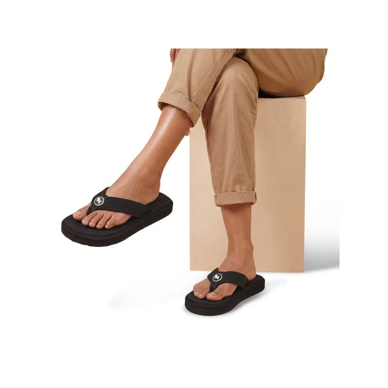 Neeman's Unisex Eco Flips 2.0 Orthopedic Flipflops - Black (UK 8)