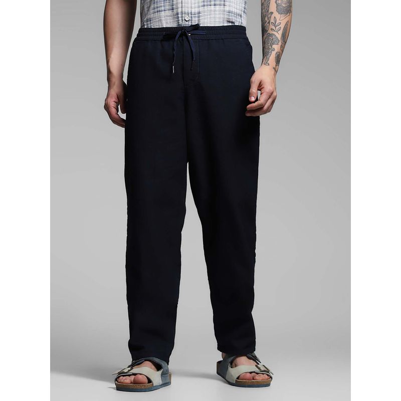 Jack & Jones Navy Blue Slim Fit Pant (XL)