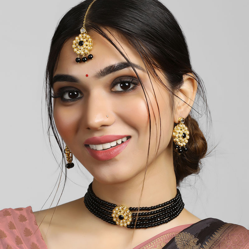 Gold black choker store