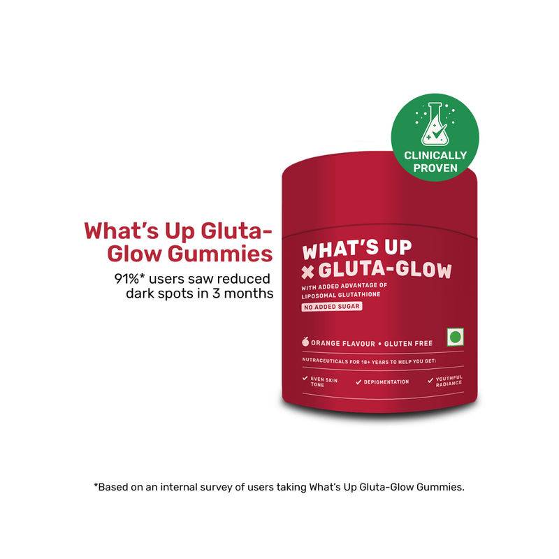 What's Up Wellness Glutathione Gummies with Vitamin C, Radiant & Youthful Skin