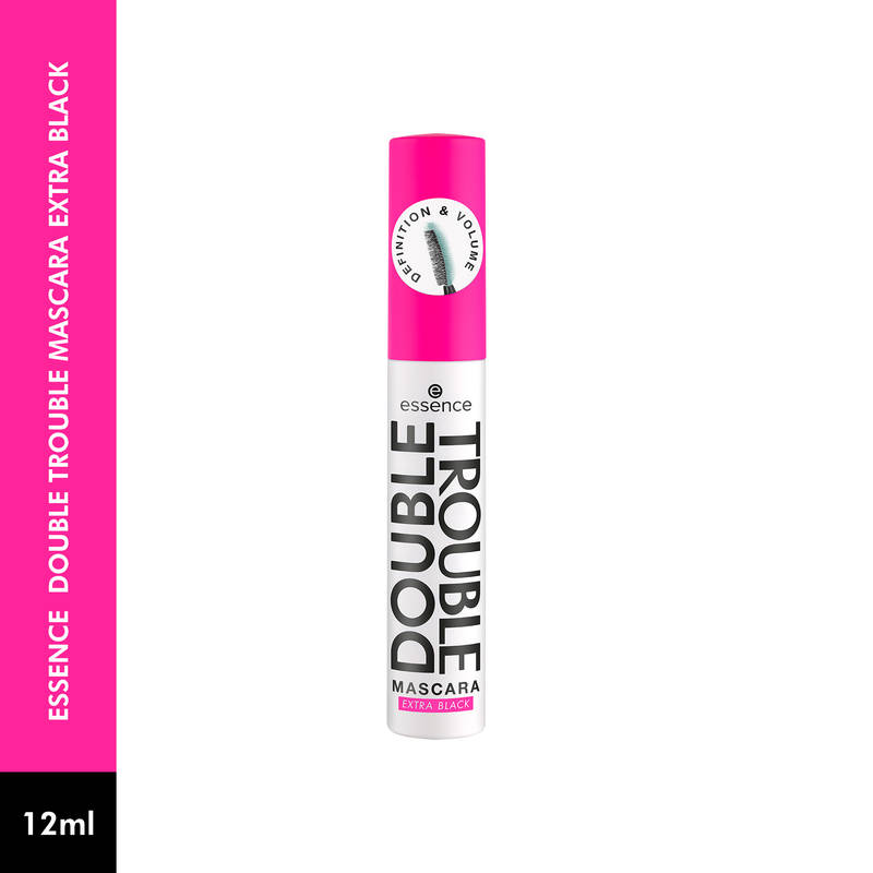 Essence DOUBLE TROUBLE MASCARA EXTRA BLACK – 3er Pack, Vegan & Langanhaltend