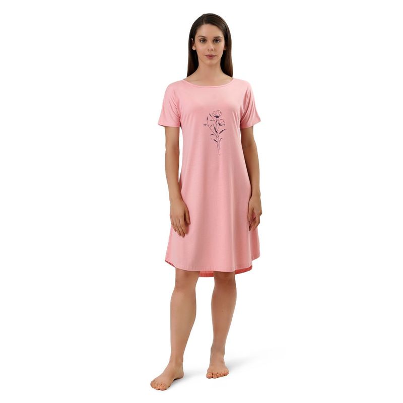 Amante Cotton Blend Sleep Dress - Pink (S)