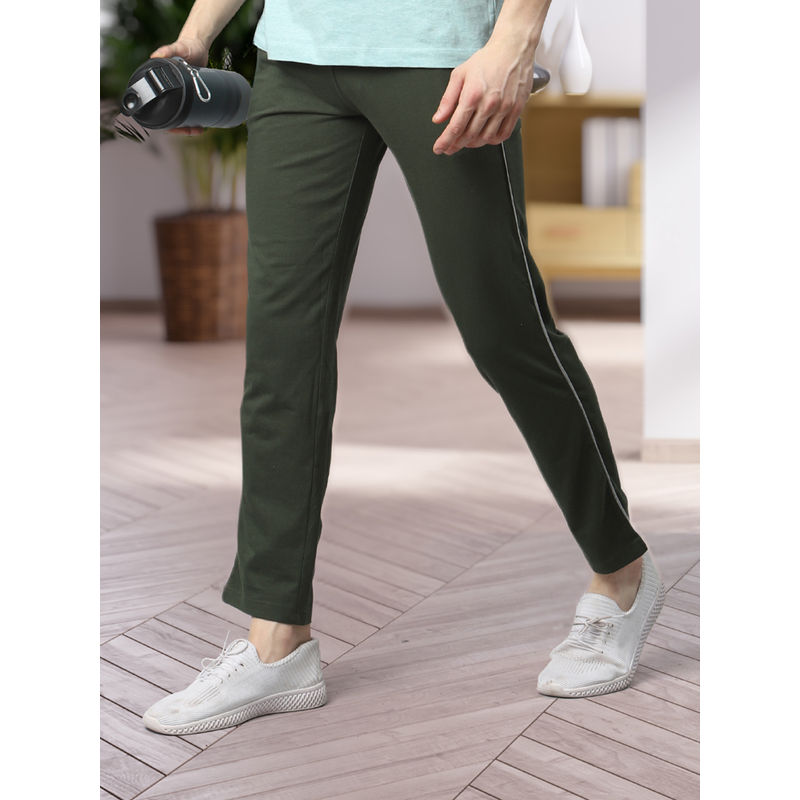 ALMO Fresco Slim Fit Cotton Track Pants - Green (S)