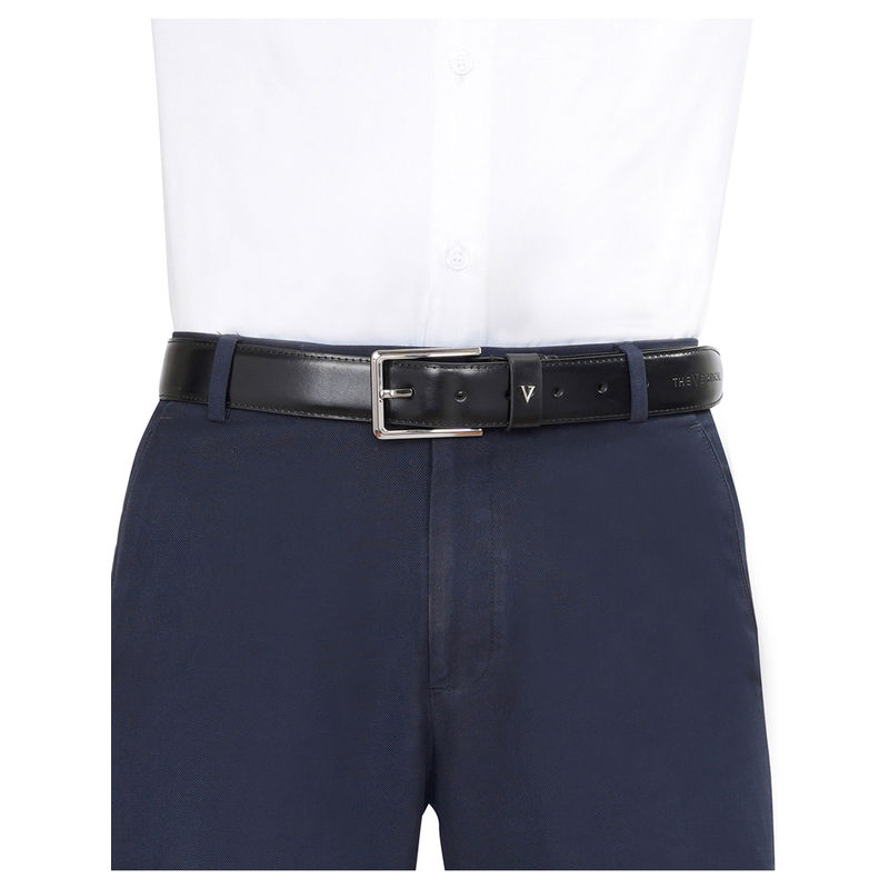The Vertical Volos Men Leather Non Reversible Belt - Black (L)