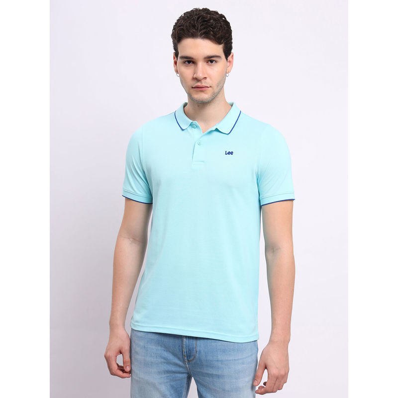 Lee Men Logo Aqua Slim Fit Polo T-Shirt (S)