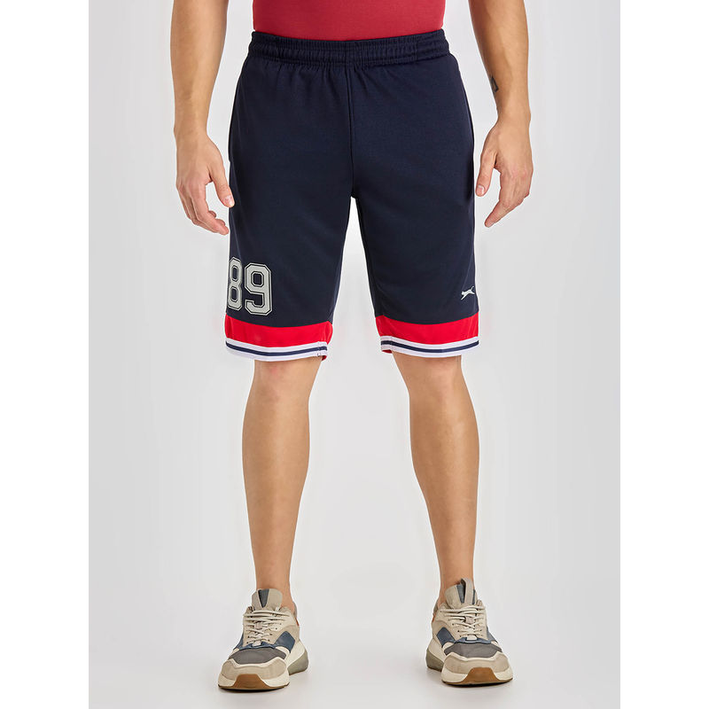 Black Panther Men Navy Blue Acti Fit Basketball Shorts (M)