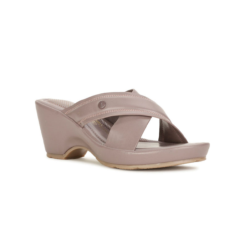 Bata Women Slip-On Solid Wedges- Mauve (UK 7)