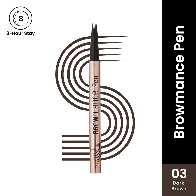 Swiss Beauty Browmance Pen Fills In Sparse Hair For 8-Hour Stay - 3 Dark Brown