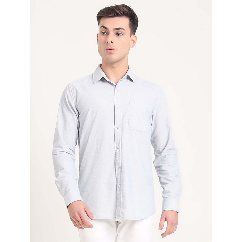 JadeBlue Blue Solid Slim Fit Shirt (44)