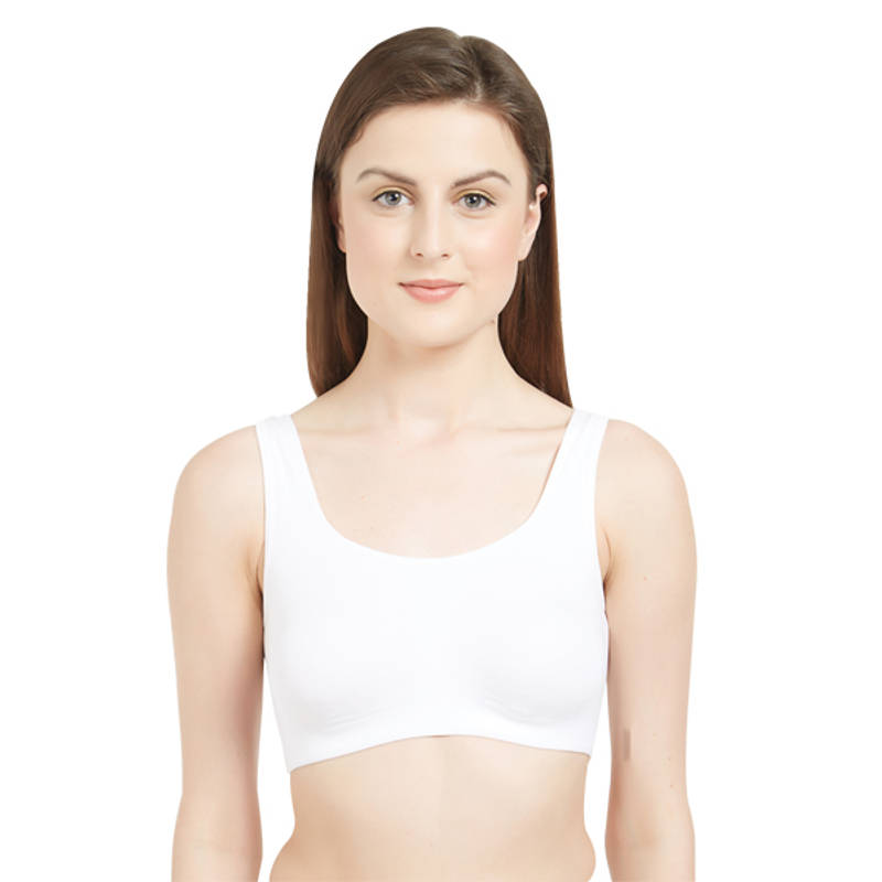 SOIE Women's Non-Padded Non-Wired Beginners Bra - White (S)
