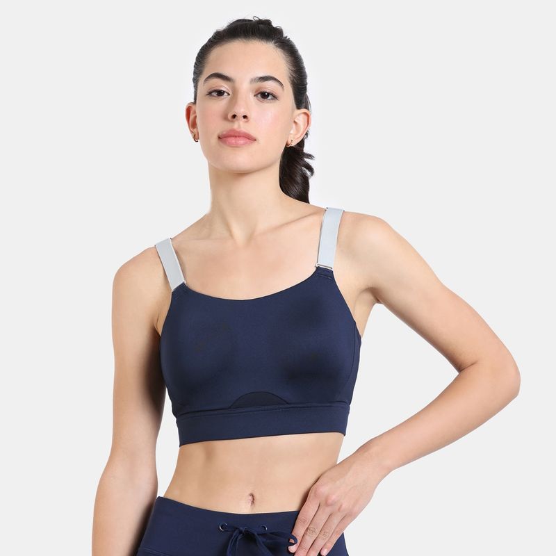 Zivame High Impact Quick Dry Sports Bra - Navy Blue (34B)