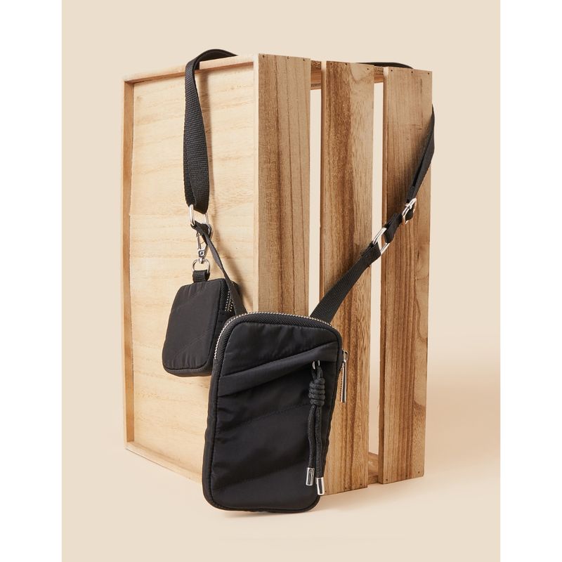 Buy Accessorize London Womens Black Nylon Phone Accessory Sling Bag Online