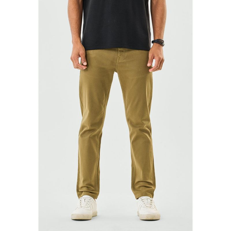 Snitch Olive Slim Fit Casual Jeans for Men (28)