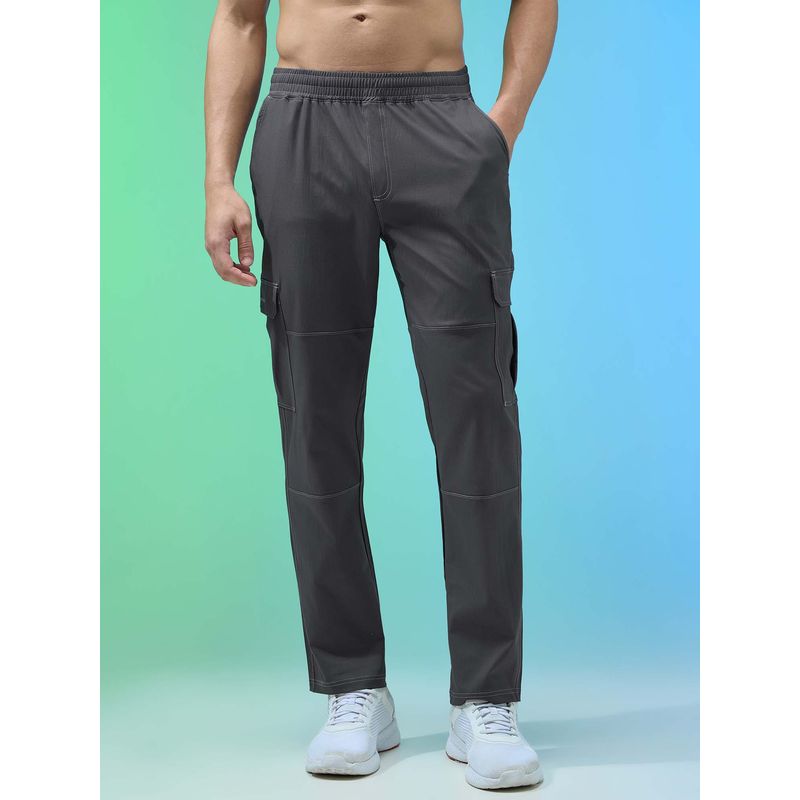 Technosport Men Grey Solid Straight Fit Sports Cargo (M)