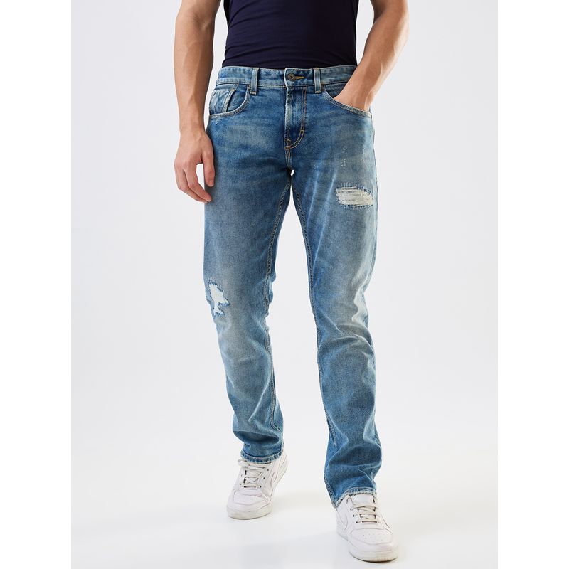 Spykar Men Comfort Fit Mid Rise Cotton Casual Jeans (30)
