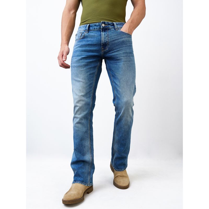 Spykar Men Blue Regular Fit Mid Rise Cotton Casual Jeans (36)