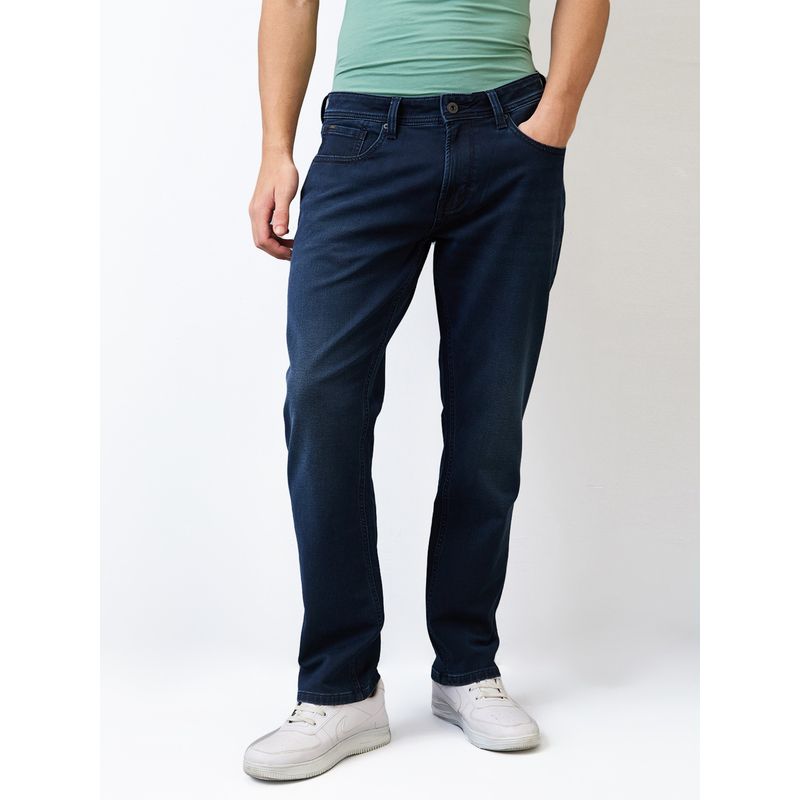 Spykar Men Blue Regular Fit Mid Rise Cotton Casual Jeans (34)