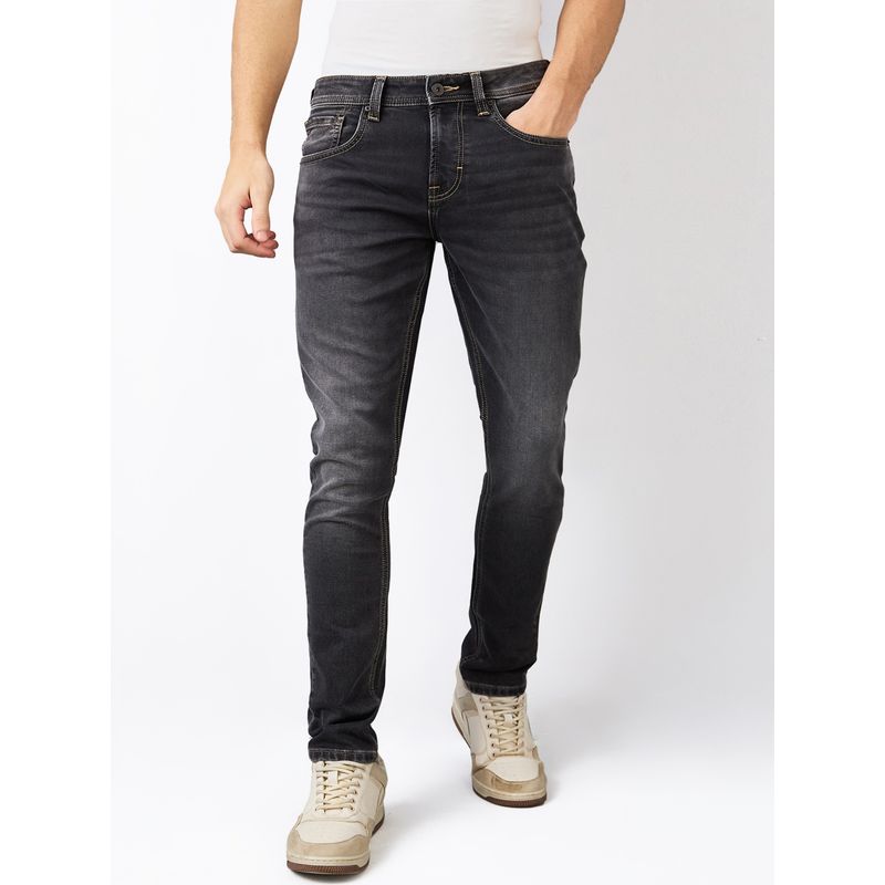 Spykar Men Grey Slim Fit Low Rise Cotton Casual Jeans (38)