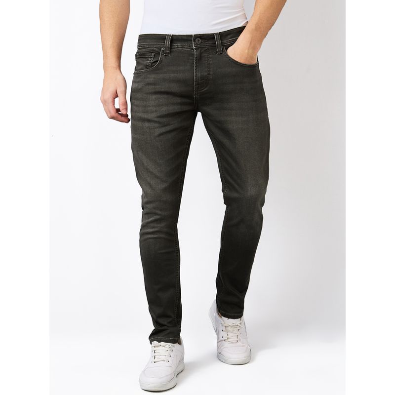 Spykar Men Olive Slim Fit Low Rise Cotton Casual Jeans (28)
