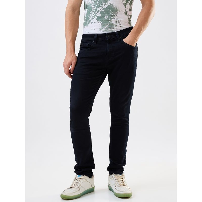 Spykar Men Black Slim Fit Low Rise Cotton Casual Jeans (30)