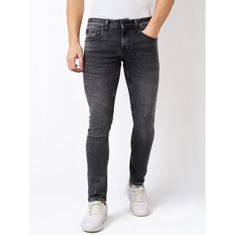 Spykar Men Dark Grey Slim Fit Low Rise Cotton Casual Jeans (32)