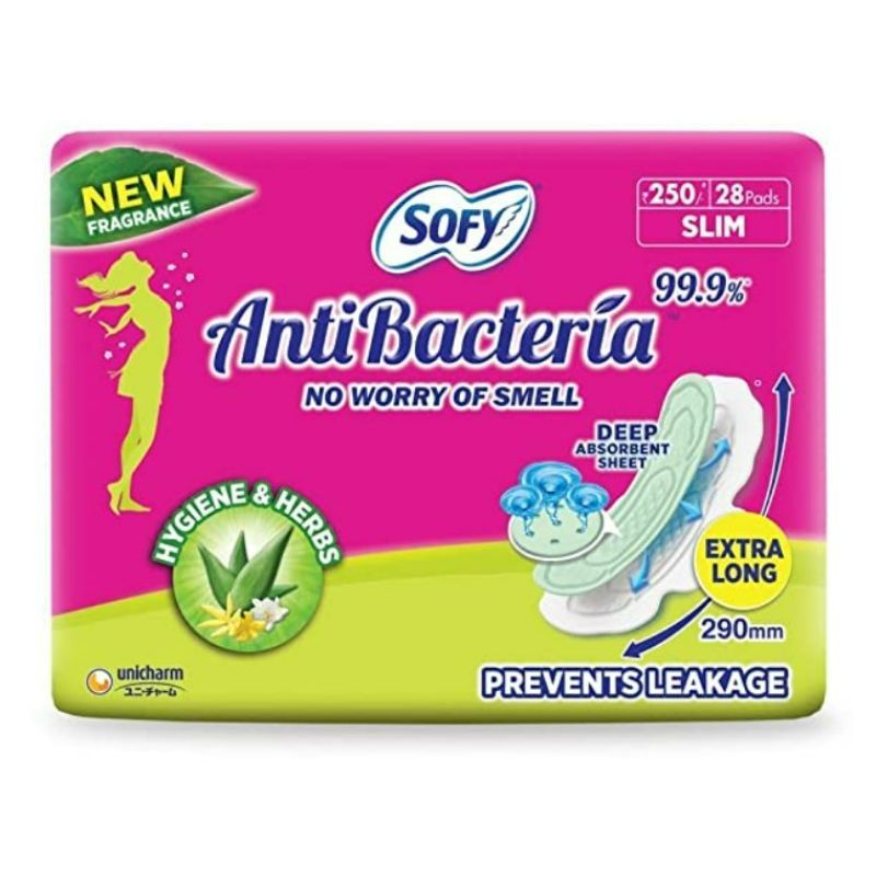 Sofy Anti-Bacteria Extra Long Sanitary Pads - Pack of 28