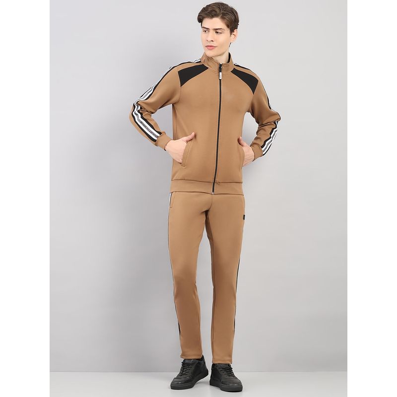 Rock.it Men's Smart Fit High Neck Khaki Jacket and Trackpant (M)