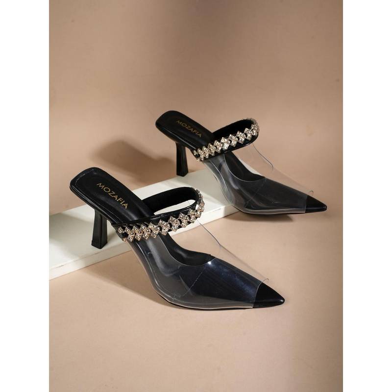 MOZAFIA Women Stiletto Heels - Black (EURO 36)
