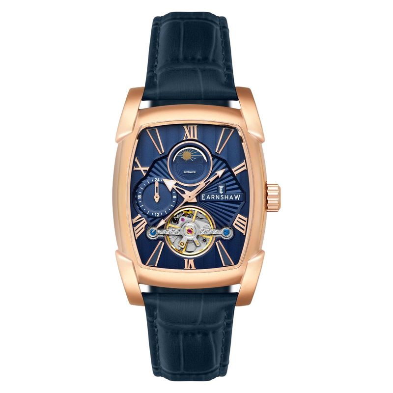 Thomas Earnshaw Orologio Uomo Automatico - Modello Heritage Kensington ES-8296-01, Quadrante Aperto E Fase Lunare